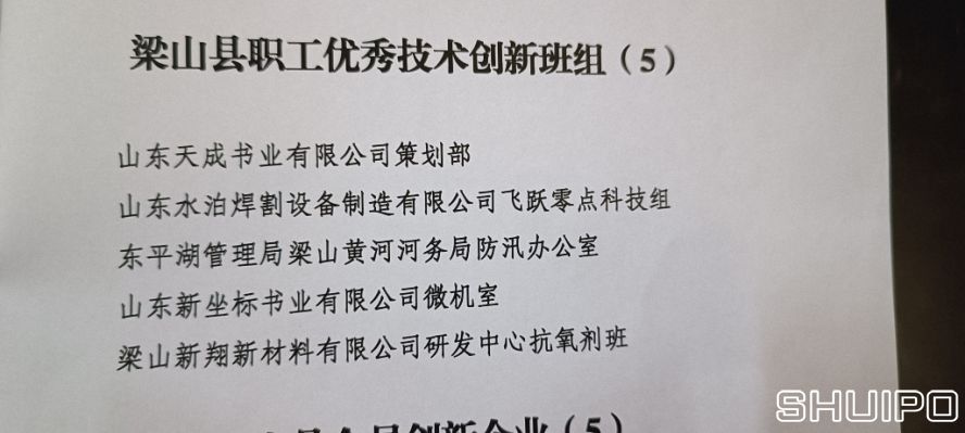 梁山縣職工優(yōu)秀技術(shù)創(chuàng)新班組 梁山縣職工優(yōu)秀技術(shù)創(chuàng)新班組